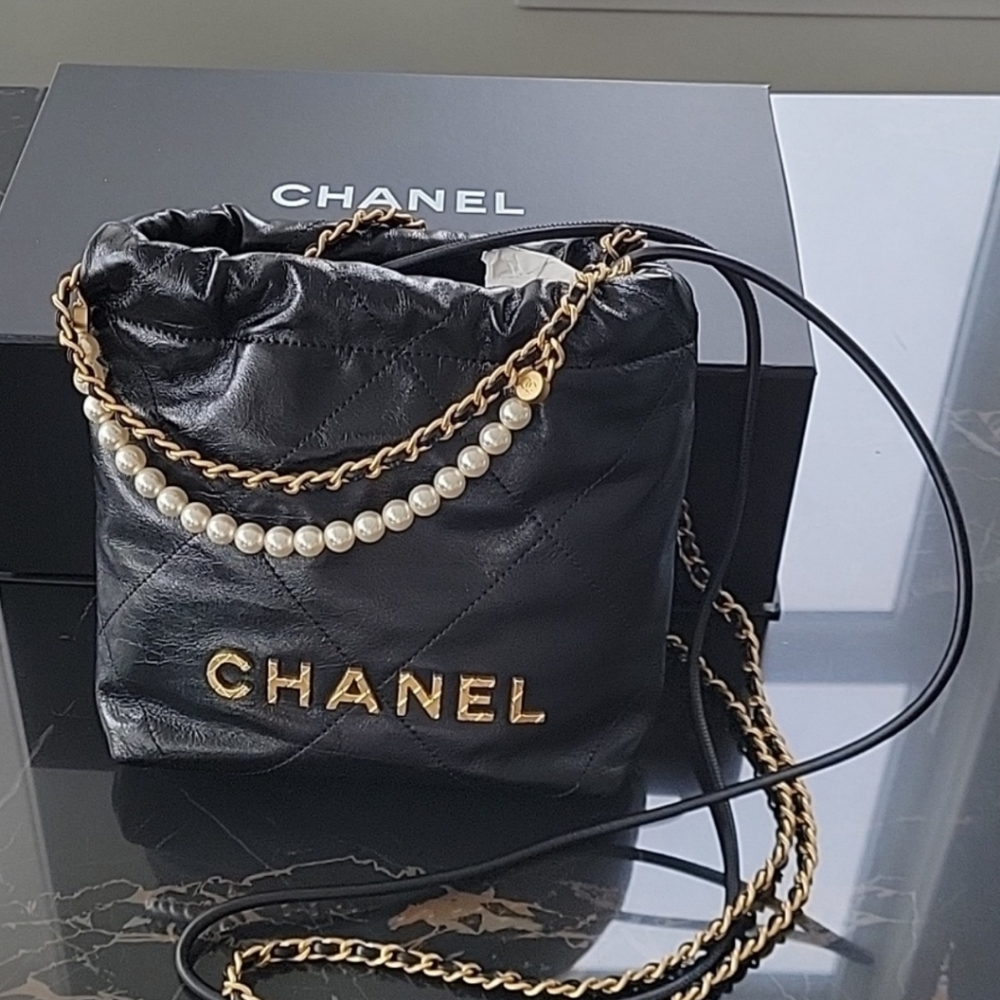 Chanel mini 22 bag with pearls.